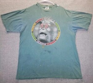 VTG 1996 Lifeforms Peace Gorilla Tshirt Men's XL Green Single Stitch DISTRESSED - Picture 1 of 24