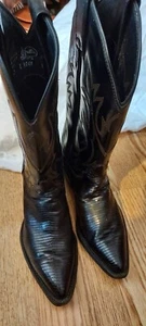 vintage Justin boots size 6.5 b black leather - Picture 1 of 6
