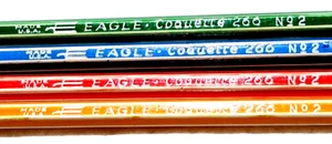 4-"266€ Adler KOKETT Nr. 2 Eagle Pencil Co. U.S.A." Holzstifte / 4 verschiedene Farben - Bild 1 von 16
