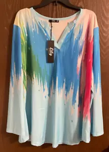 Lily by Firmiana Women's Long Sleeve Tunic Top Blouse - 3X - Picture 1 of 2