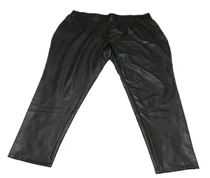 Ashley Stewart Damen Hose Gr. 26/28 schwarz Kunstleder Pull On 44 x 29,5 - Bild 1 von 11