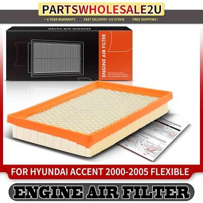 New 1x Engine Air Filter for Hyundai Accent 2000 2001 2002-2005 Flexible Panel - Image 1 of 4