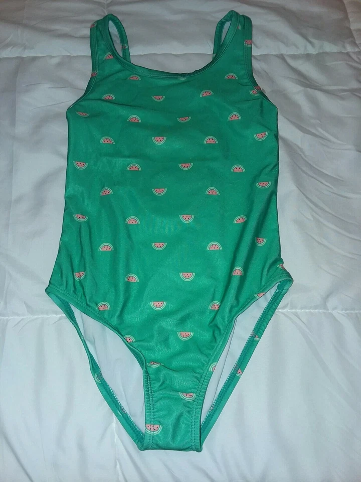 Girls 4/6 New Gymboree Watermelon One Piece Swimsuit Aqua UPF 50+ UV PROTECTION  - Image 1 of 4