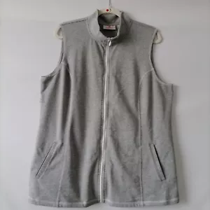 Quacker Factory Women's Gray Sleeveless Mock Neck Full Zip Vest Jacket Size L - Picture 1 of 7