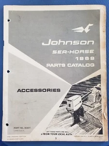 1969 Johnson Sea-Horse Parts Catalog - Accessories Preliminary Edition E - Picture 1 of 10