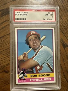 1976 Topps Baseball #318 Bob Boone PSA 8 - Picture 1 of 2