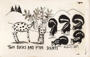 Divertente cartolina d'epoca umorismo 1940 Hillbilly Larry - Foto 1 di 2