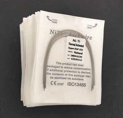 Dental Orthodontic Niti Arch Wires Thermal Activated Rectangular Natural Wires - Image 1 of 4