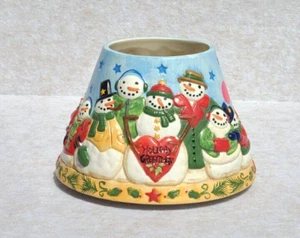 Yankee Candle Large Ceramic Shade Snowman Family Winter Star Holiday Greeting 3D - Picture 1 of 6