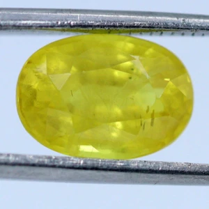 Piedra preciosa suelta de zafiro amarillo natural de 3,83 quilates Tailandia/Bangkok ovalada de 10x7 mm - Imagen 1 de 10