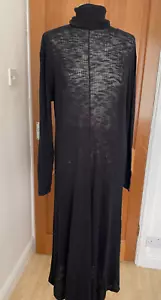 Zara Black Long Sleeved ribbed LOOSE FIT knit max DRESS NEW SIZE S - Picture 1 of 8