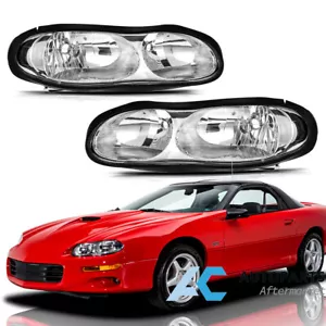Chrome Headlights Assembly For 1998 1999 2000 2001 2002 Chevy Camaro Z28 Z28 SS - Picture 1 of 5