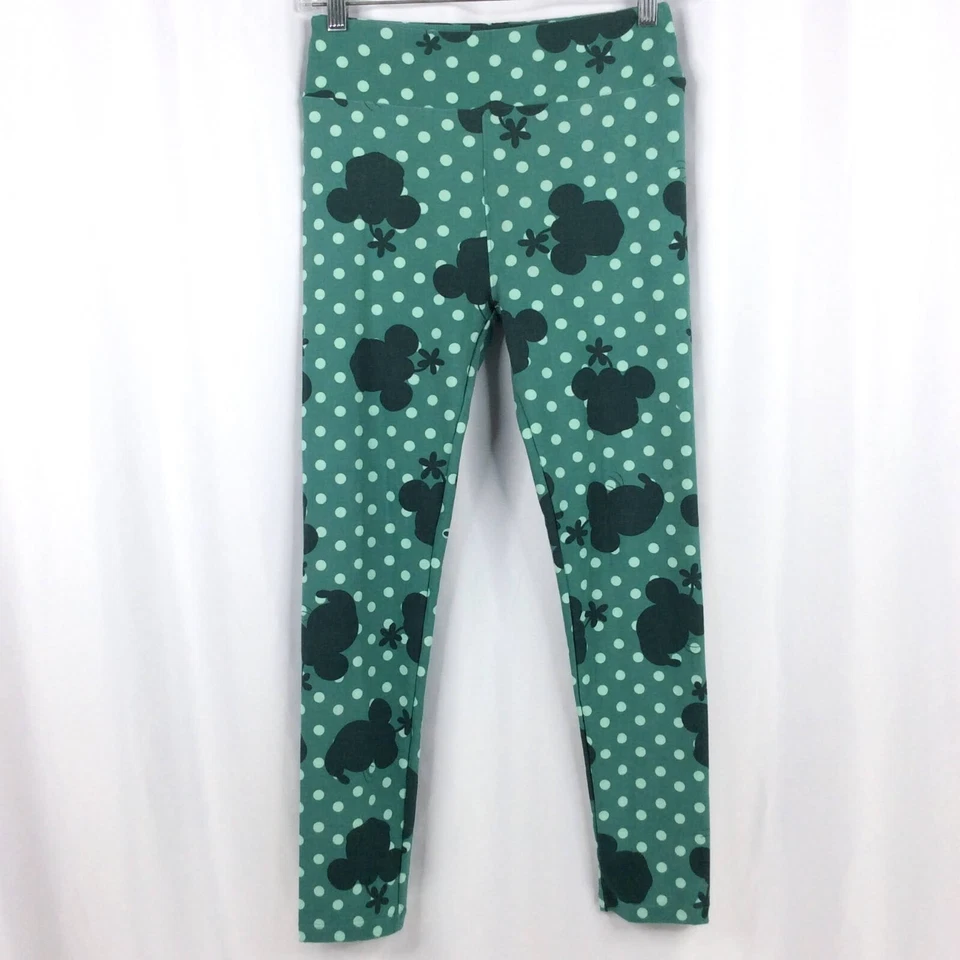 LulaRoe Women's Disney Minnie Mouse Leggings OS Green Polka Dots - Image 1 of 4