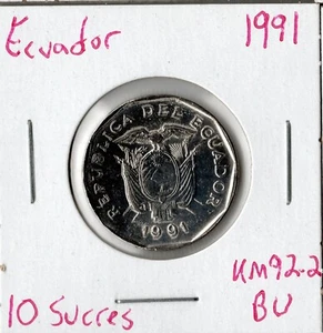 Moneda Ecuador 10 Azúcares 1991 KM92,2 - Imagen 1 de 1
