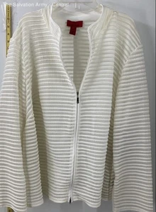 JS Collections Womens White Long Sleeve Outdoor Full-Zip Jacket Size 20 - Picture 1 of 7