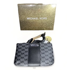 Michael Kors Adjustable Belt Bag Fanny Pack MK Logo Black/Grey Orig Box - Picture 1 of 5