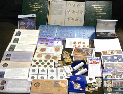 Large Junk Drawer Lot Coins, Us coins, medals, Tokens, Mint sets, Albums - Image 1 of 4