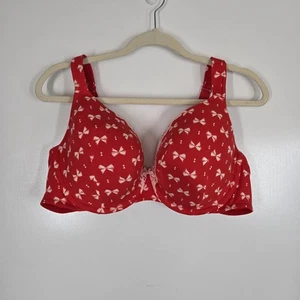Sujetador Cacique ligeramente forrado cobertura completa rojo brillante mini lazo talla 44C - Imagen 1 de 9