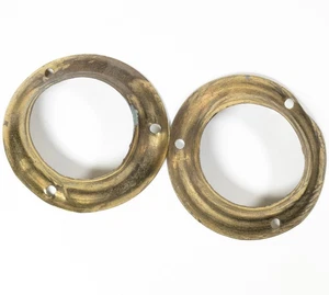 Paar Vintage Messing Rosetten Verkleidung Platten 2,5" Lampe Hardware Uhr Möbel Rin - Bild 1 von 5