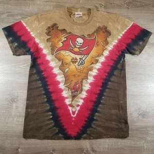 Vintage Tampa Bay Buccaneers T Shirt Majestic Tie Dye NFL Football Mens Large - Picture 1 of 5