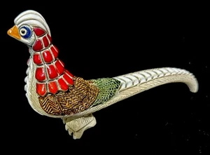 Artesania Rinconada Earthenware ~ PHEASANT ~ 6" long HandMade Figurine - Picture 1 of 11