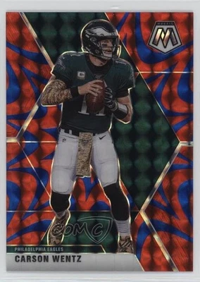 2020 Panini Mosaic Reactive Blue Mosaic Prizm Carson Wentz #160 - Image 1 of 2