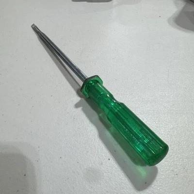 Quick-Wedge 12"  # 1838 Vintage Green Flat Slotted Screwdriver - Image 1 of 4