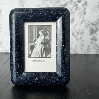 Marco de fotos azul moteado para decoración de escritorio de mesa decorativa de 2x3 Foto 1 de 4