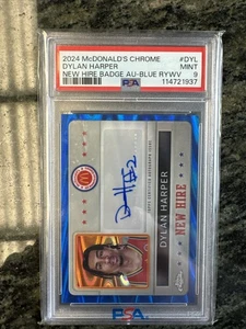 2024 Topps Chrome McDonald's New Hire Blue Ray Wave Auto SP Dylan Harper Psa 9 - Picture 1 of 5