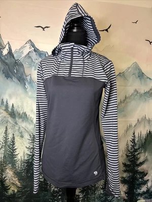 Mountain Hardwear Women’s Size Small 1/4 Zip Long Sleeve Hoodie Pullover Stripe - Image 1 of 4