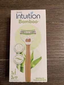 New Schick Women’s Intuition Bamboo Hybrid Razor Kit 1 Razor + 3 Cartridges new!