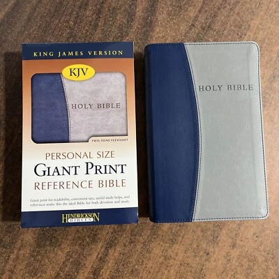 KJV Personal Size Giant Print Reference Bible  - Blue / Gray Imitation Leather - Image 1 of 4
