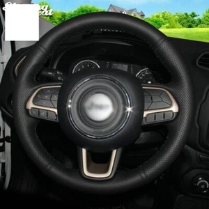 Hágalo usted mismo cubierta de volante de cuero negro para automóvil para Jeep Compass 2017 Renegade 2016 - Imagen 1 de 5