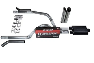 Dodge Dakota 87-96 2.5" Dual Truck Exhaust Kits Flowmaster 40 Corner Exit Slash - Изображение 1 из 4