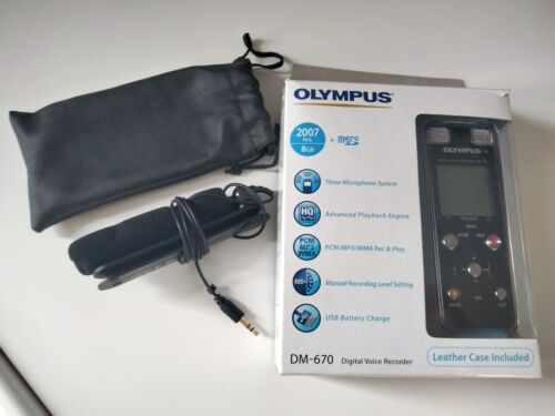 Olympus ‎DM-670 Digital Voice Recorder - Black - with extra microphone