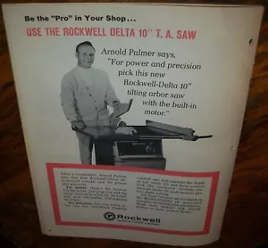 SCARCE VINTAGE 1967 ARNOLD PALMER ROCKWELL DELTA 10" T.A. SAW ADVERTISEMENT - Picture 1 of 2
