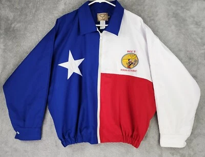 Longhorn Texas Jacket Womens Small Red White Blue Bees Mexican Restaurant Bomber - Image 1 of 4