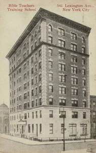 Bible Teachers Training School postcard Lexington Ave New York 1916 mailed - Imagen 1 de 2