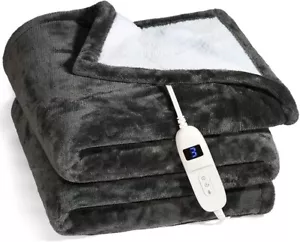 Electric Heated Blanket 50x60 with 10 Heating Settings & auto Shut-Off - Picture 1 of 7