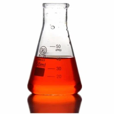 2PCS 50ml Glass Erlenmeyer Flask Lab Chemistry Conical Bottle with Normal Neck - Image 1 of 2