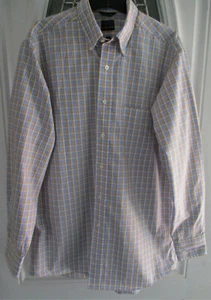 Chaps Shirt Men's Sz.15.5 32/33 Blue Plaid Button Down Classic Fit Non Iron EUC - Picture 1 of 3
