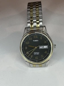 Timex Men's Two Toned Analog Watch Indiglo Water Resistant 30 Meters - Picture 1 of 4