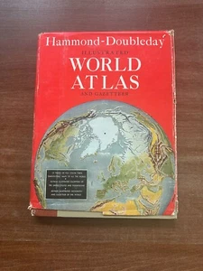 Hammond-Doubleday Illustrated World Atlas and Gazetteer 1956; HC DJ; Good - Picture 1 of 9