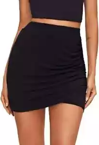 Express Wrap Ruched Mini Skirts Elastic Waist Asymmetrical X Small - Picture 1 of 4