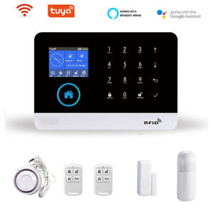 WIFI Touch Funk Alarm System TUYA GSM SMS Türsensor Sirene Einbruch Sicherheit