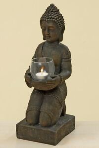 Genialer Buddha 50cm in Grau aus Magnesia Figur Modell Mönch Garten Buddhakopf