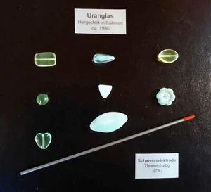 Prüfstrahler Set:  Uranglas + Prüfstab für Versuche und Test Geigerzähler - Bild 1 von 3