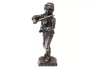 Figura Estatua Vintage Retro NORGE KRAGE NORUEGA Violinista Violinista Peltre! - Imagen 1 de 15