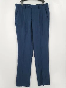 Pantalones chinos rectos Alberto Cardinal ajustados para hombre talla 38R 32W color azul marino nuevos con etiquetas - Imagen 1 de 6