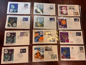 Mónaco 1965 Space 12 FDC / Cubre satélites: ECHO II, SYNCOM II, RELÉ +!! - Imagen 1 de 1